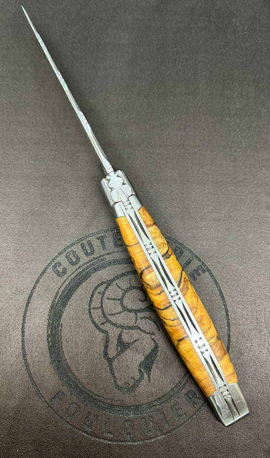 Laguiole Double Mitres Manche en Hêtre Echauffé