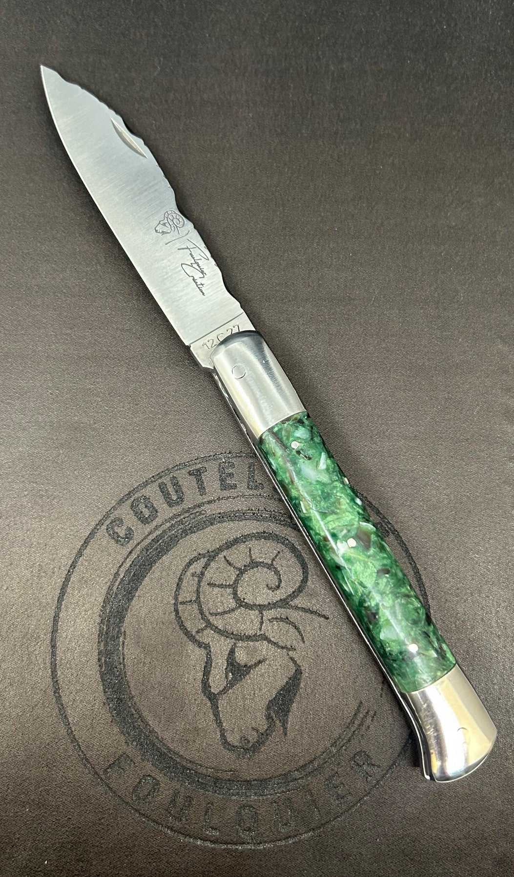 Roquefort Manche en Fragments Corne de Zébu Vert Spécial Noël